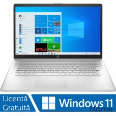 Laptop Nou HP 17-CN0268, Intel Core i7-1165G7 1.20-4.70GHz, 8GB DDR4, 256GB SSD, 17.3 Inch Full HD, Windows 11 Home, Natural Silver